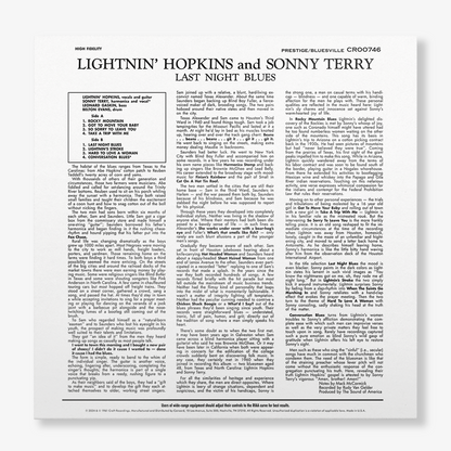 Lightnin’ Hopkins ft Sonny Terry - Last Night Blues (Bluesville Series)