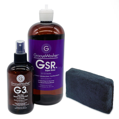 Two Step Bundle: G3 Fluid 8oz / GSR Super Rinse 32oz / Microfiber Sponge