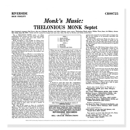 Thelonious Monk Septet - Monk's Music (Original Jazz Classics Series)