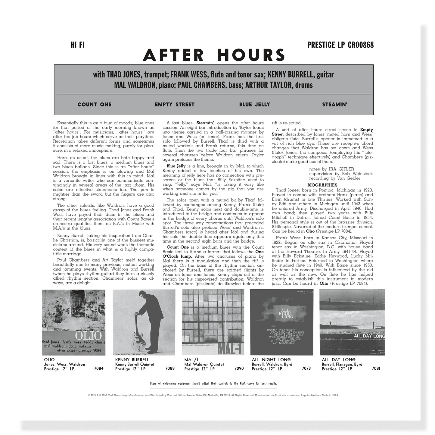 Prestige All Stars - After Hours (Original Jazz Classics Series)