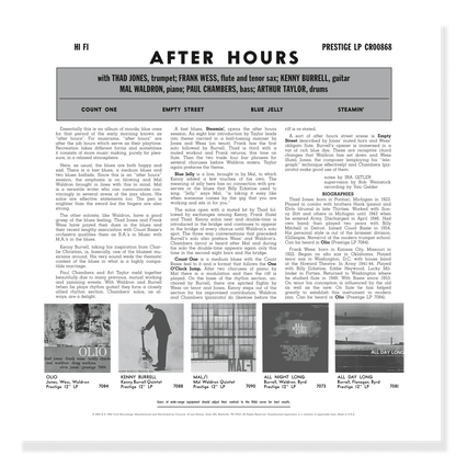 Prestige All Stars - After Hours (Original Jazz Classics Series)
