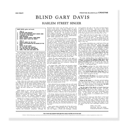 Blind Gary Davis - Harlem Street Singer (Bluesville Series)