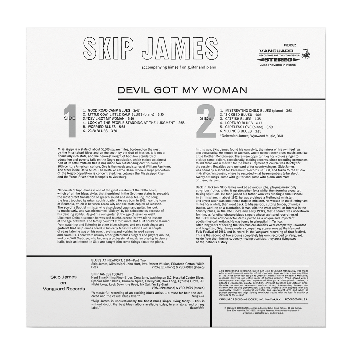 Skip James - Devil Got My Woman (Bluesville Series)