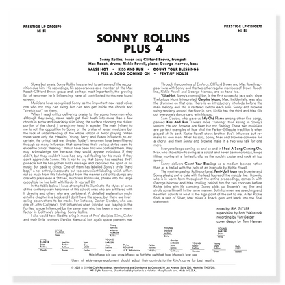 Sonny Rollins - Plus 4 (Original Jazz Classics Series)