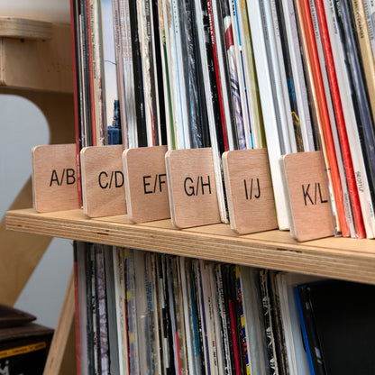 Wooden LP Dividers For Vinyl Records / Alpha