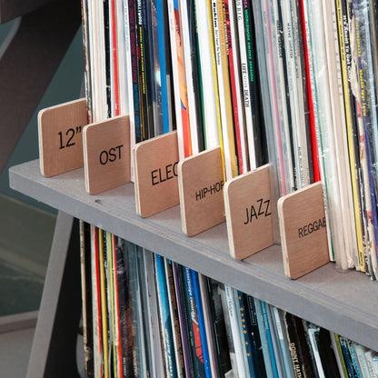 Wooden LP Dividers For Vinyl Records Genre
