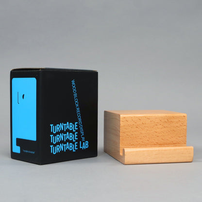 Wood Block Record Display / Natural Wood