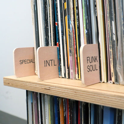 Wooden LP Dividers For Vinyl Records Genre