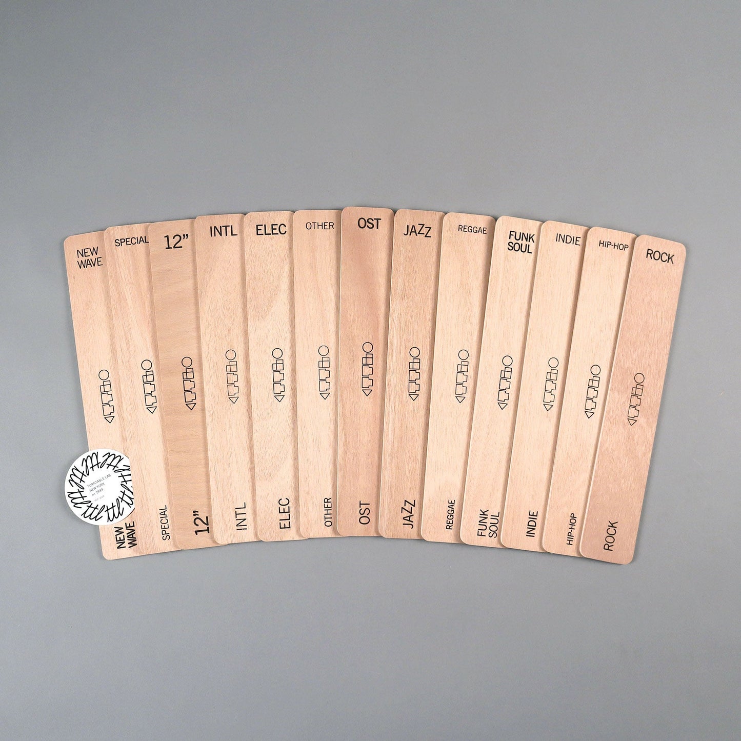 Wooden LP Dividers For Vinyl Records Genre